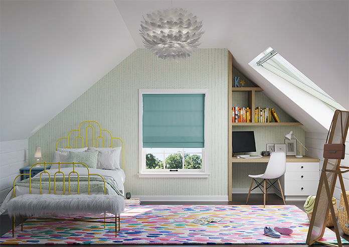 Oslo, Peacock - Twist&Fit Roman Blind - Image 9